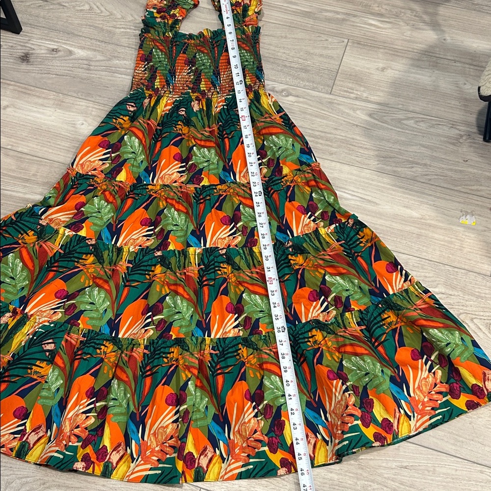 O.P.T Lazy Afternoon Tropical Print Midi Dress size Small Torpical Midi Dress - Picture 13 of 13